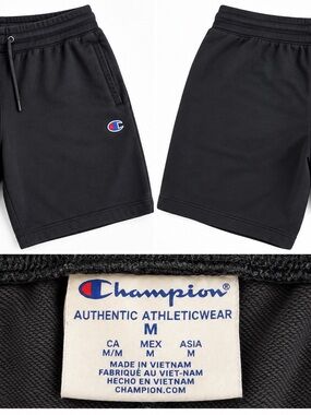 Champion Men's Black Athletic Shorts with Logo